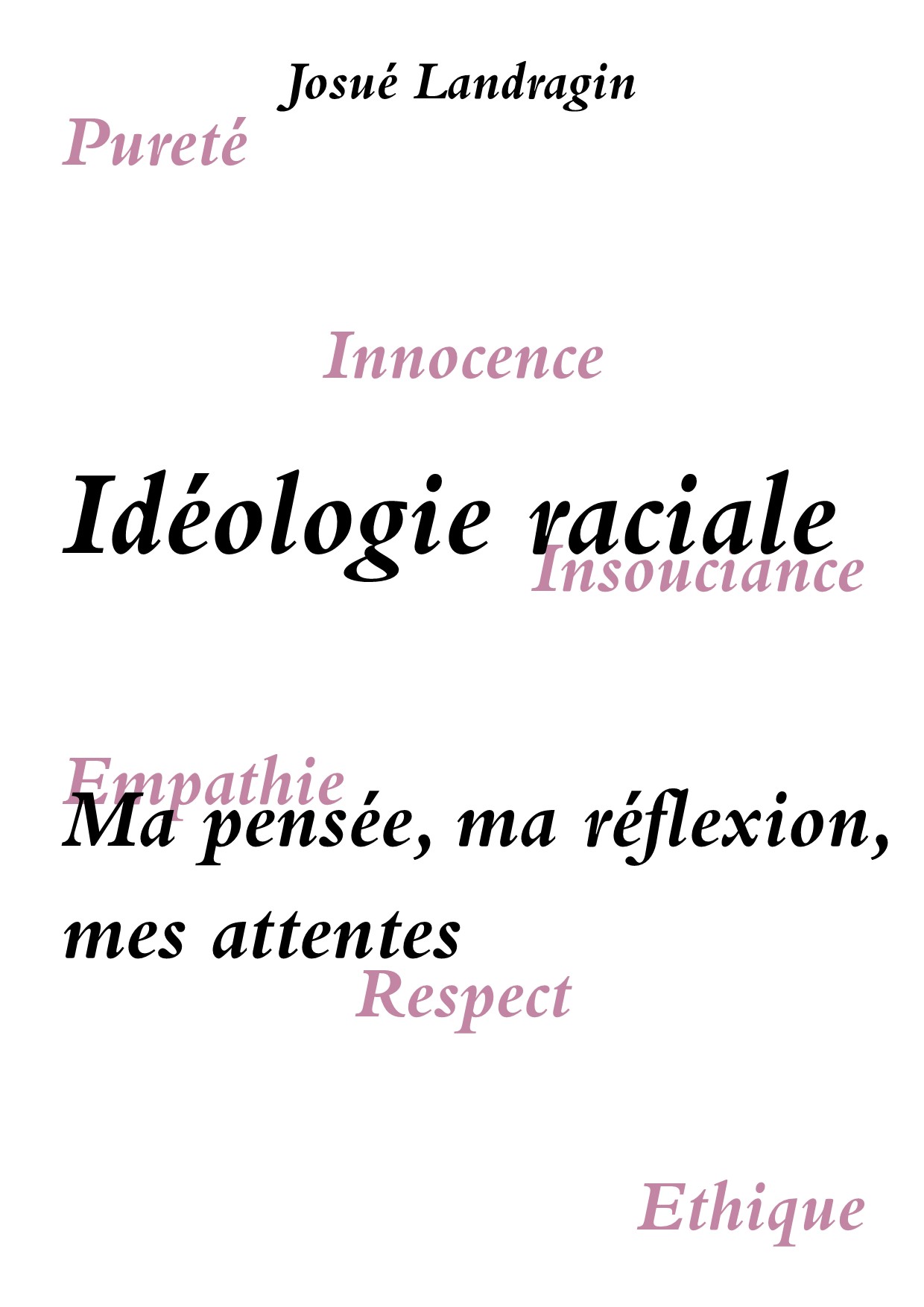 Couverture Idéologie raciale ; Ma pensée, ma réflexion, mes attentes